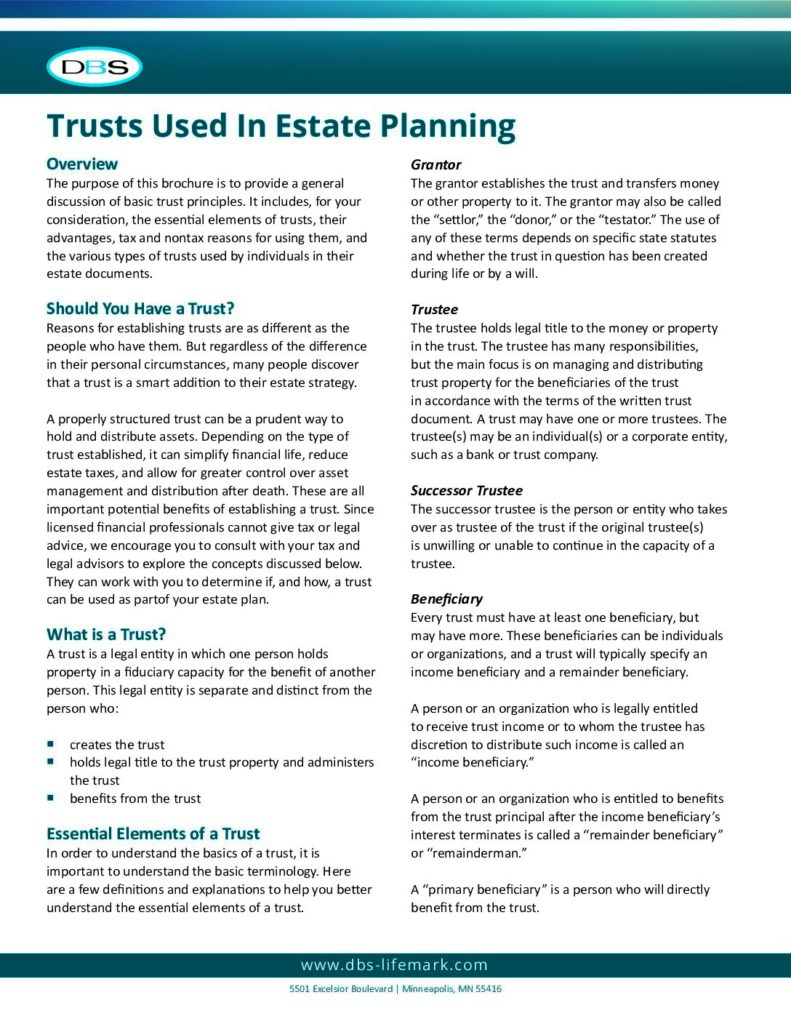 Trusts Used in Estate Planning – DBS